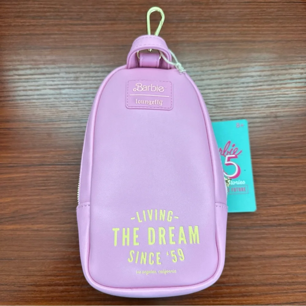 Loungefly Barbie 65th Anniversary Pink Mini Backpack Lenticular Pencil Case - Picture 6 of 14